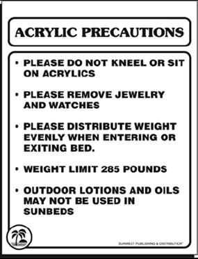Acrylic Precaution Large  Acrylic Sign - 8 &#189;˝ &#215; 11˝ SGR05